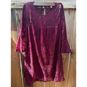Dark Magenta Lace Dress size Medium
